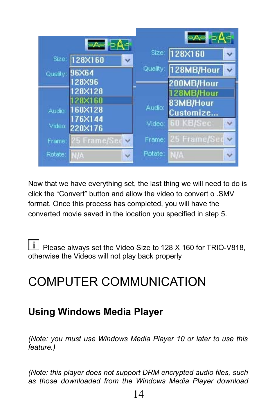 Computer communication | Mach Speed Technologies TRIO-V818 User Manual | Page 14 / 22