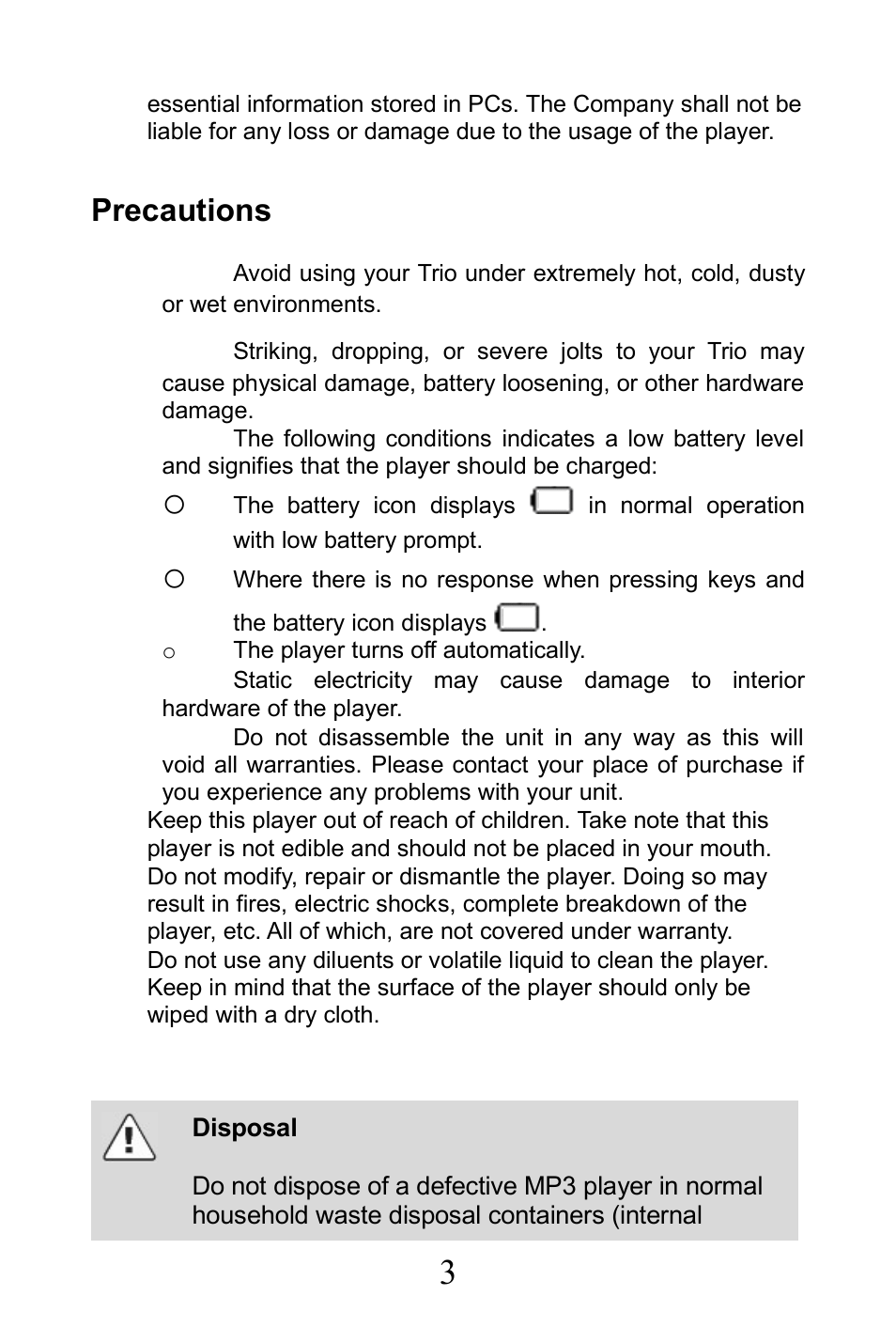 Precautions | Mach Speed Technologies TRIO-V818 User Manual | Page 3 / 22