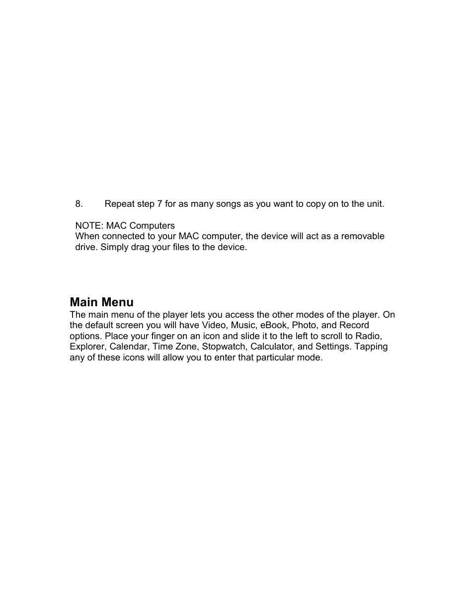 Main menu | Mach Speed Technologies TRIO T4300HD User Manual | Page 10 / 31