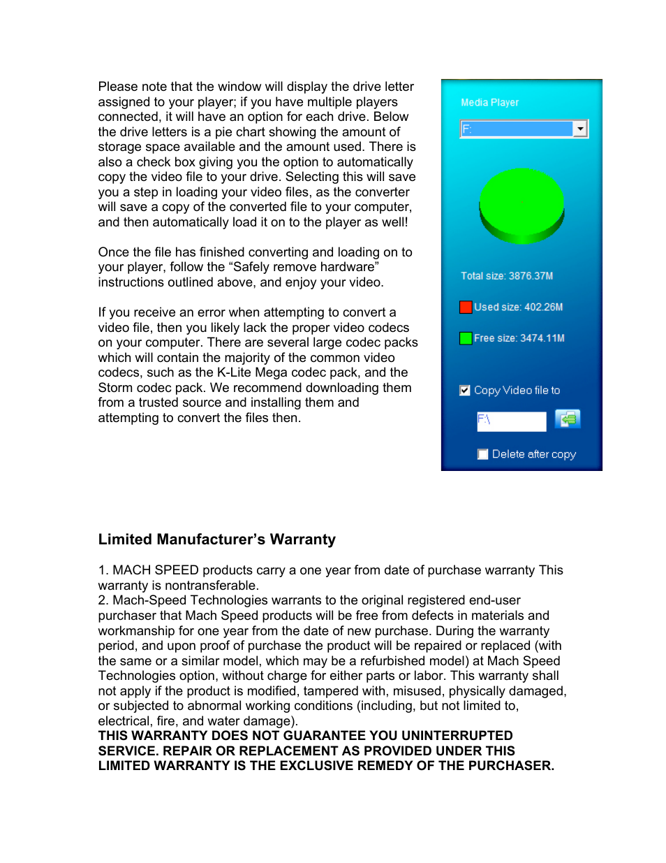 Mach Speed Technologies PERSONAL MEDIA PLAYER T4 User Manual | Page 27 / 29