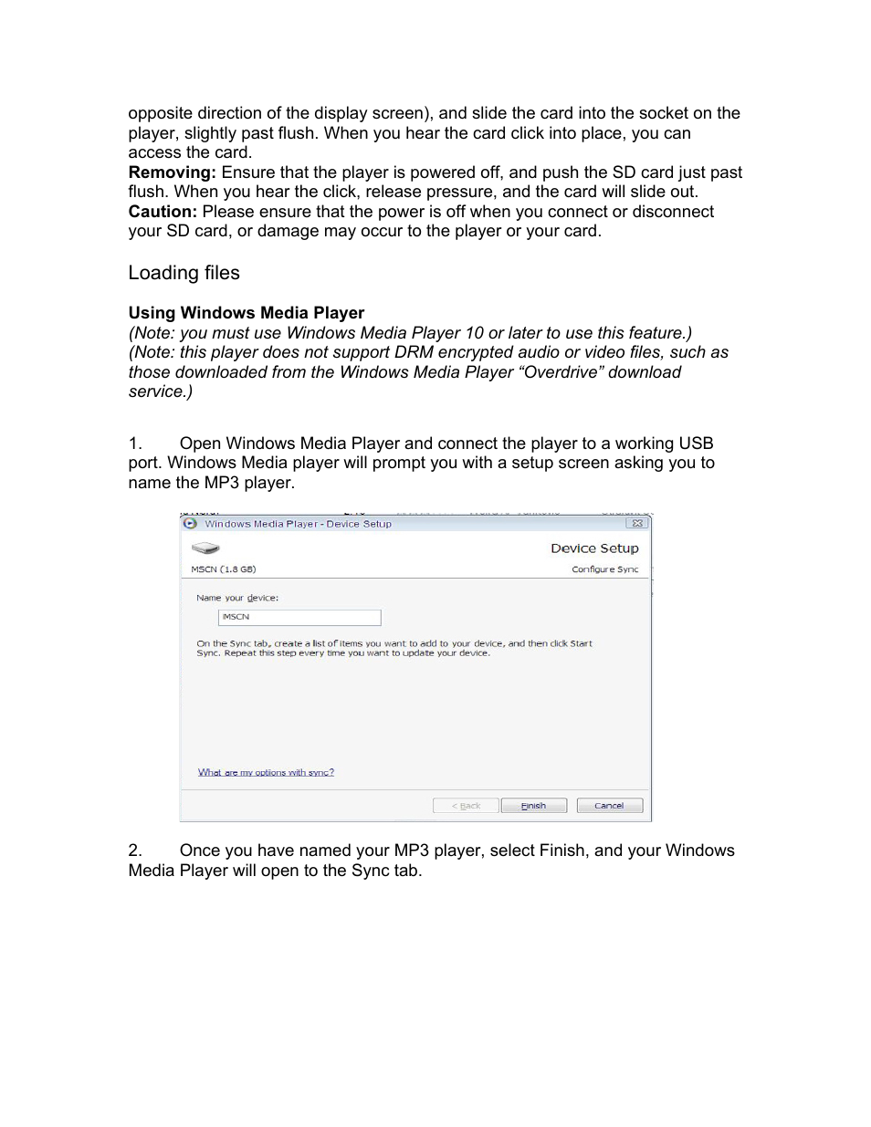 Loading files | Mach Speed Technologies PERSONAL MEDIA PLAYER T4 User Manual | Page 5 / 29