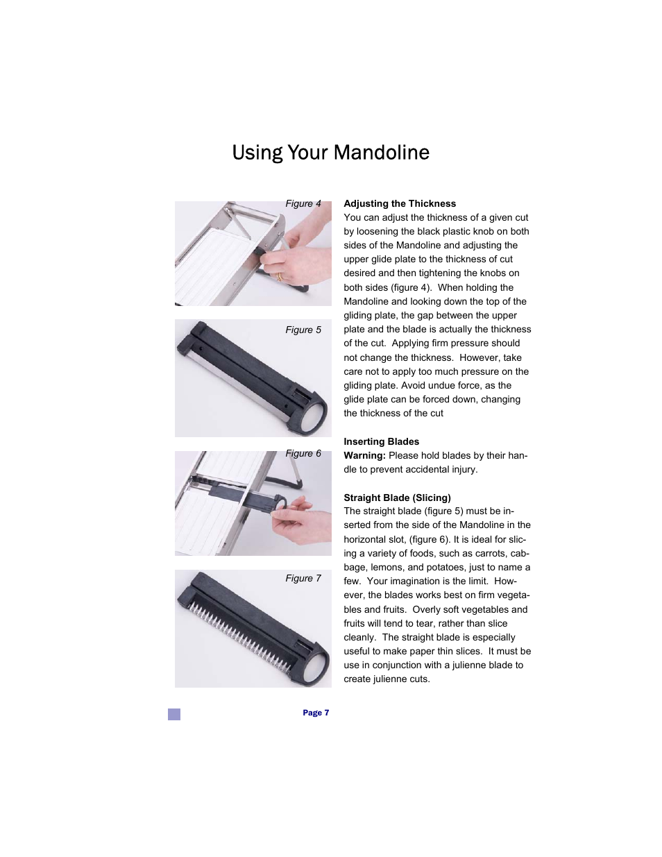 Using your mandoline | MIU France 90777 User Manual | Page 8 / 12