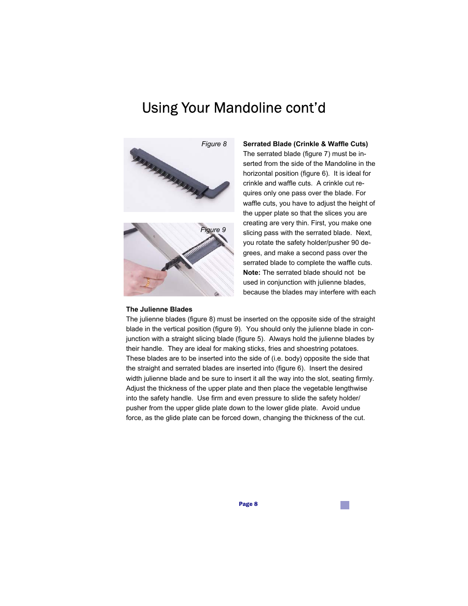 Using your mandoline cont’d | MIU France 90777 User Manual | Page 9 / 12