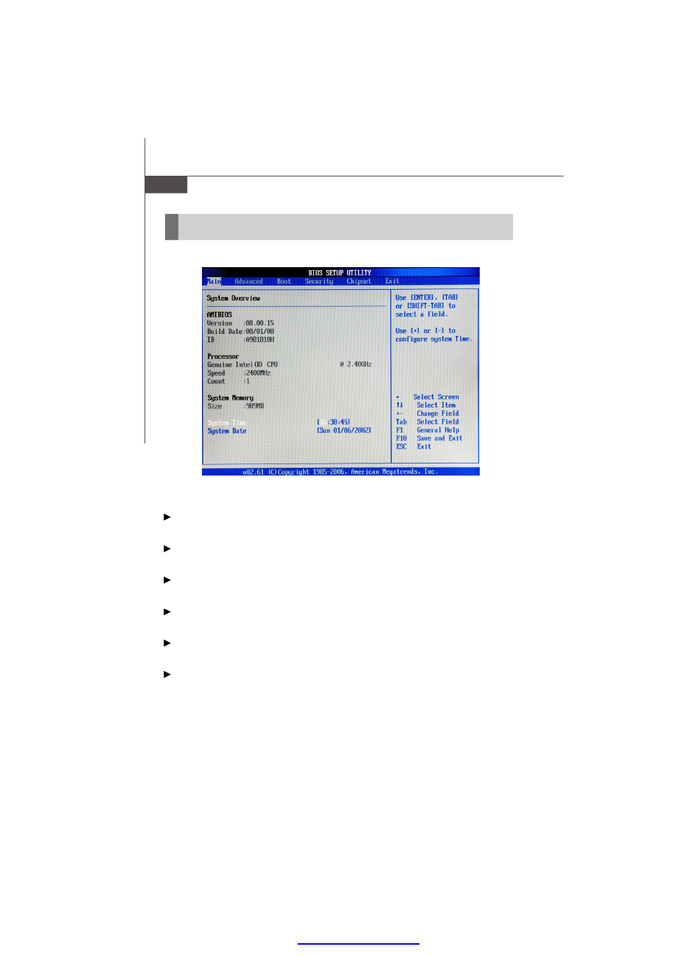 The menu bar | MSI IM-GM45 User Manual | Page 40 / 73