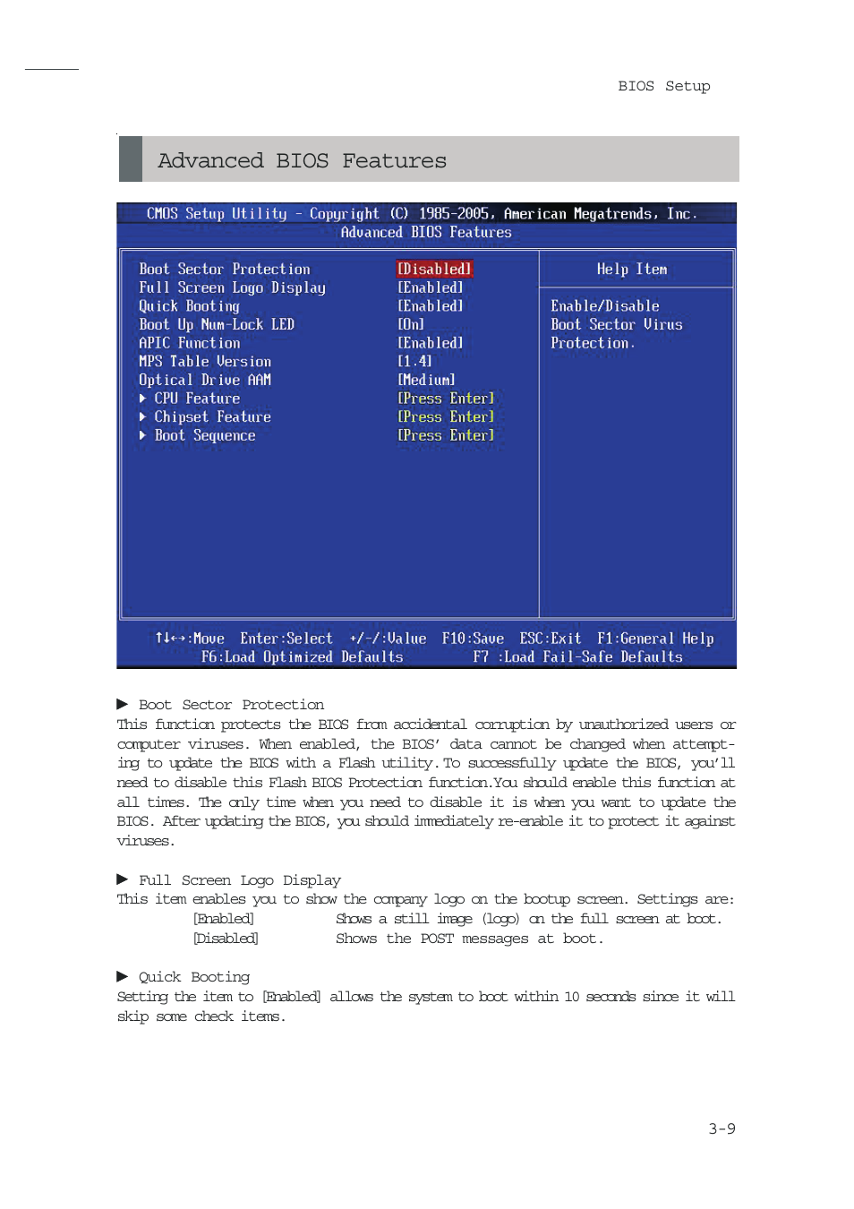 Advanced bios features | MSI NVIDIA MS-7504PV User Manual | Page 37 / 50
