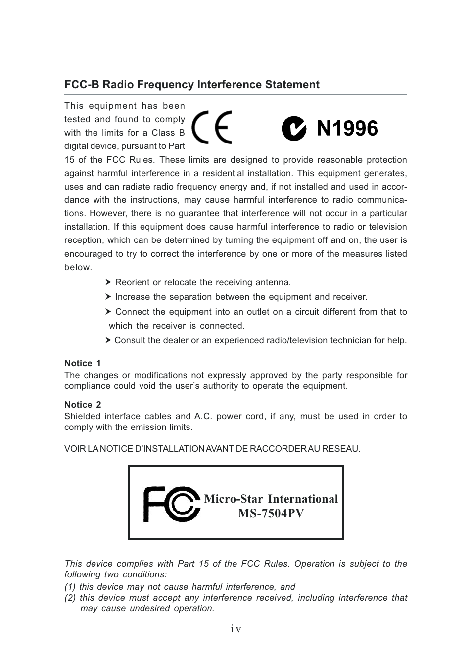 Micro-star international ms-7504pv | MSI NVIDIA MS-7504PV User Manual | Page 4 / 50