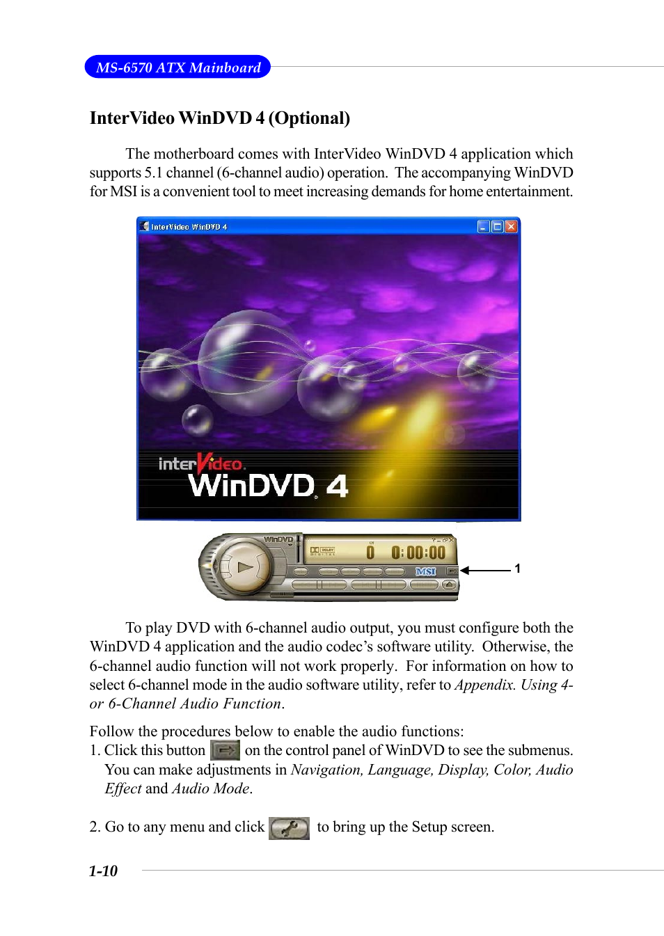 Intervideo windvd 4 (optional) | MSI G52-M6570XA-G22 User Manual | Page 17 / 116