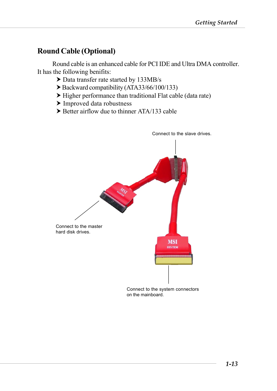 Round cable (optional) | MSI G52-M6570XA-G22 User Manual | Page 20 / 116