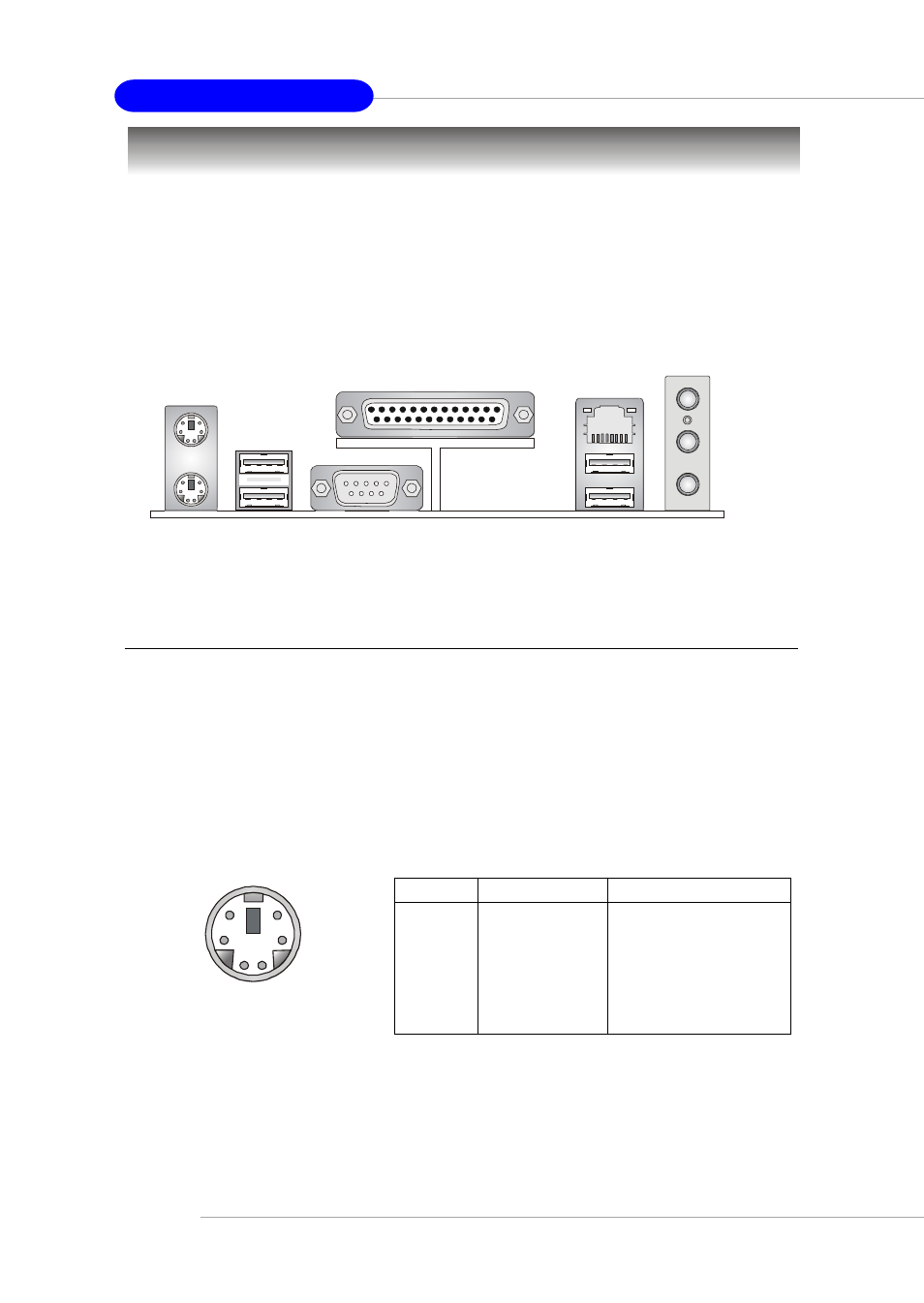 Back panel, Mouse connector, The back panel provides the following connectors | The mainboard provides a standard ps/2, Mouse mini din connector for attaching a ps/2, Mouse. you can plug a ps/2, Ms-6570 atx mainboard | MSI G52-M6570XA-G22 User Manual | Page 32 / 116
