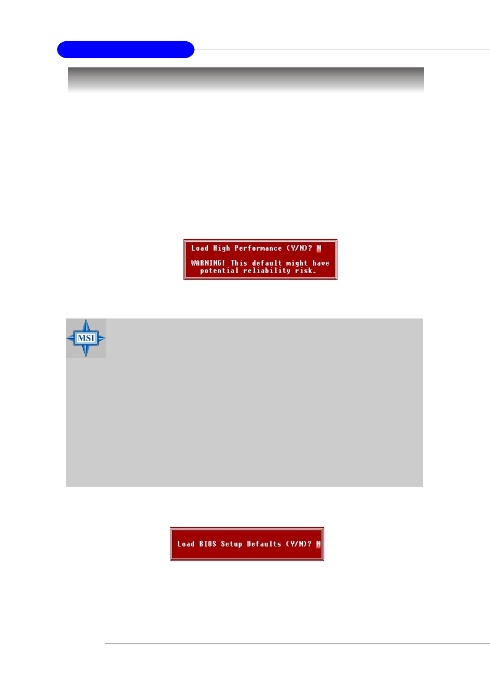 Load high performance/bios setup defaults | MSI G52-M6570XA-G22 User Manual | Page 85 / 116