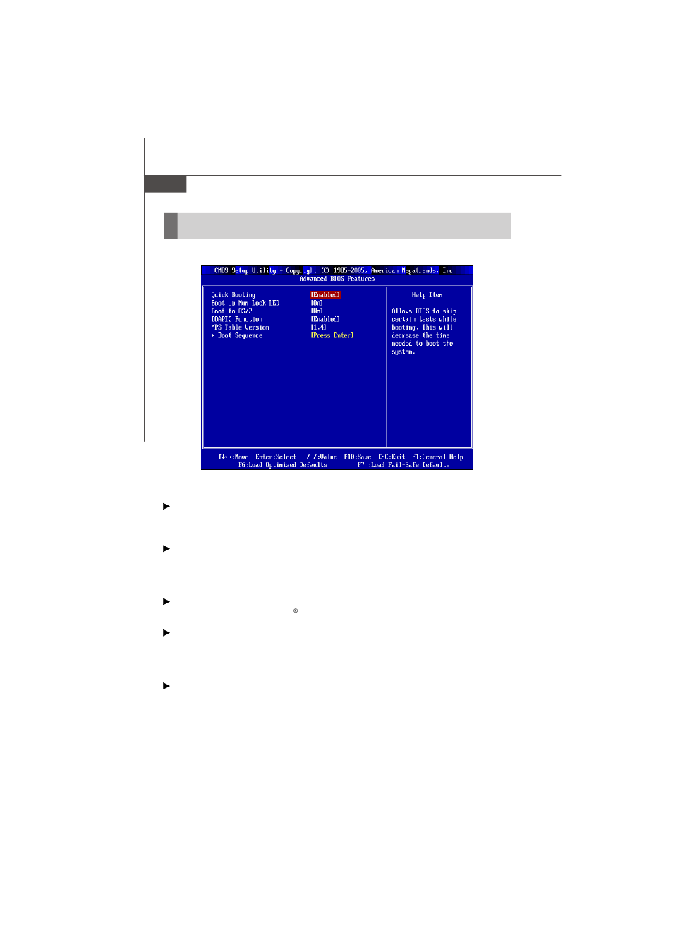 Advanced bios features | MSI MS-7242 User Manual | Page 44 / 102