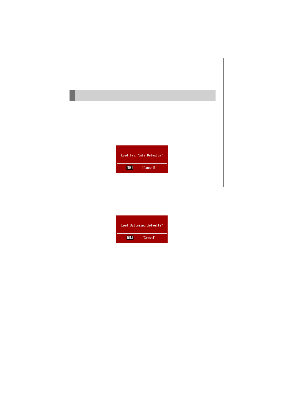 Load fail-safe/optimized defaults | MSI MS-7242 User Manual | Page 57 / 102