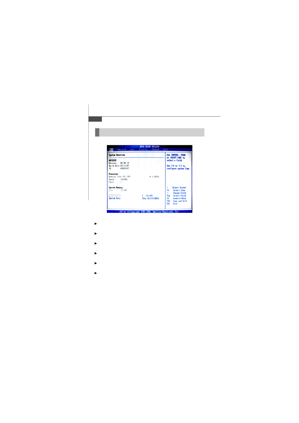 The menu bar | MSI GME965 User Manual | Page 42 / 76
