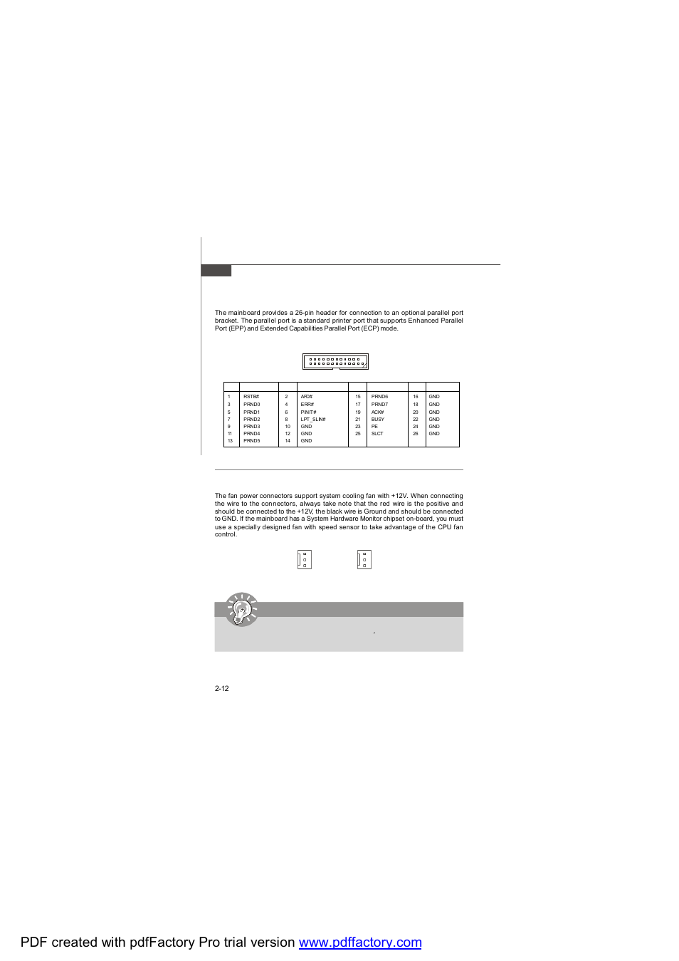 Fan power connectors: cpufan1, sysfan1, Important, Parallel port header: jlpt1 | MSI FUZZY CX700D User Manual | Page 30 / 82