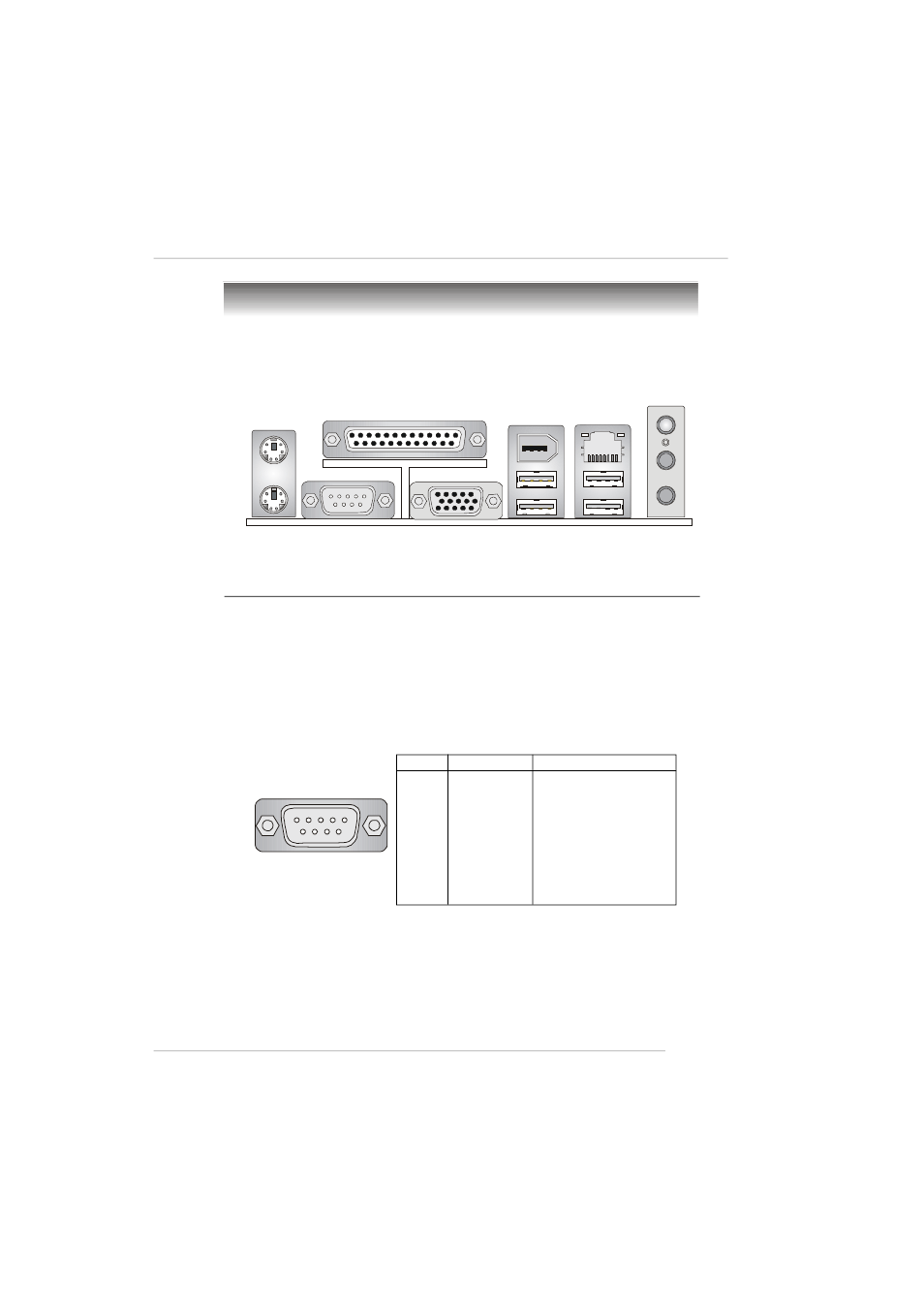 Back panel, View of the back panel, Serial port: com1 | MSI MS-7181 User Manual | Page 25 / 107