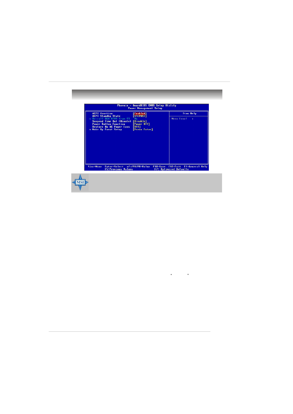 Power management setup | MSI MS-7181 User Manual | Page 55 / 107