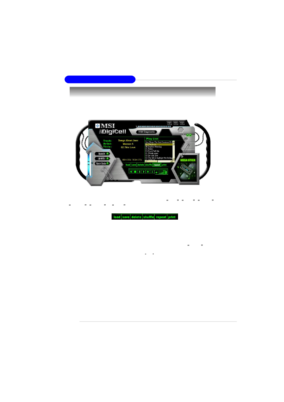 Mega stick, Basic function | MSI MS-7181 User Manual | Page 73 / 107