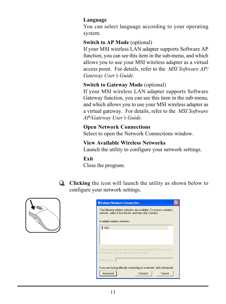 MSI US54G User Manual | Page 18 / 41