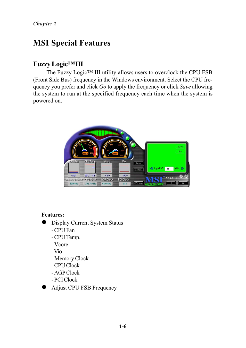 Msi special features | MSI MS-6566 User Manual | Page 13 / 85
