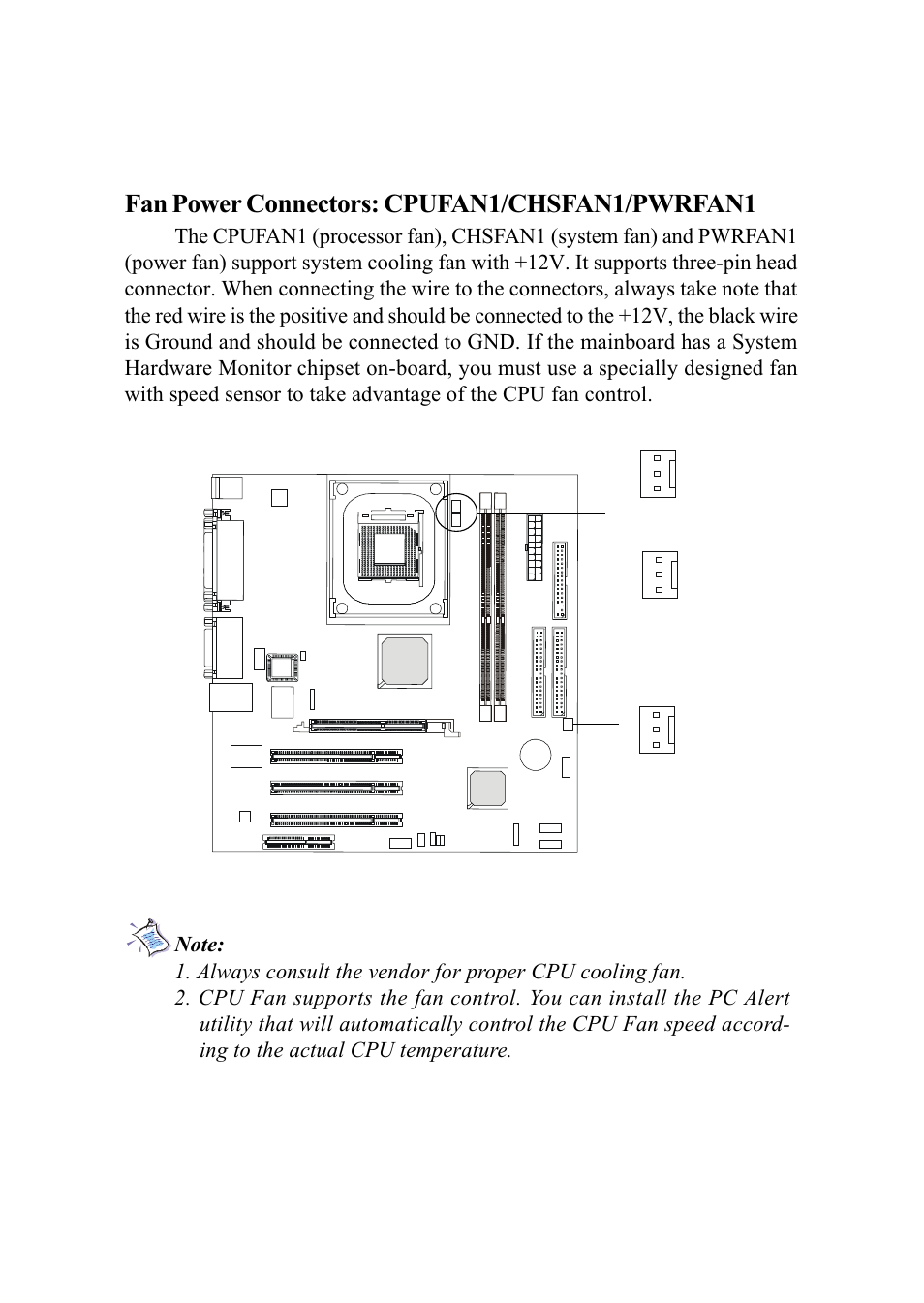 Fan power connectors: cpufan1/chsfan1/pwrfan1 | MSI G52-MA00542 User Manual | Page 29 / 68