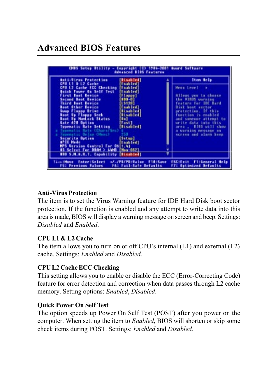 Advanced bios features | MSI G52-MA00542 User Manual | Page 46 / 68