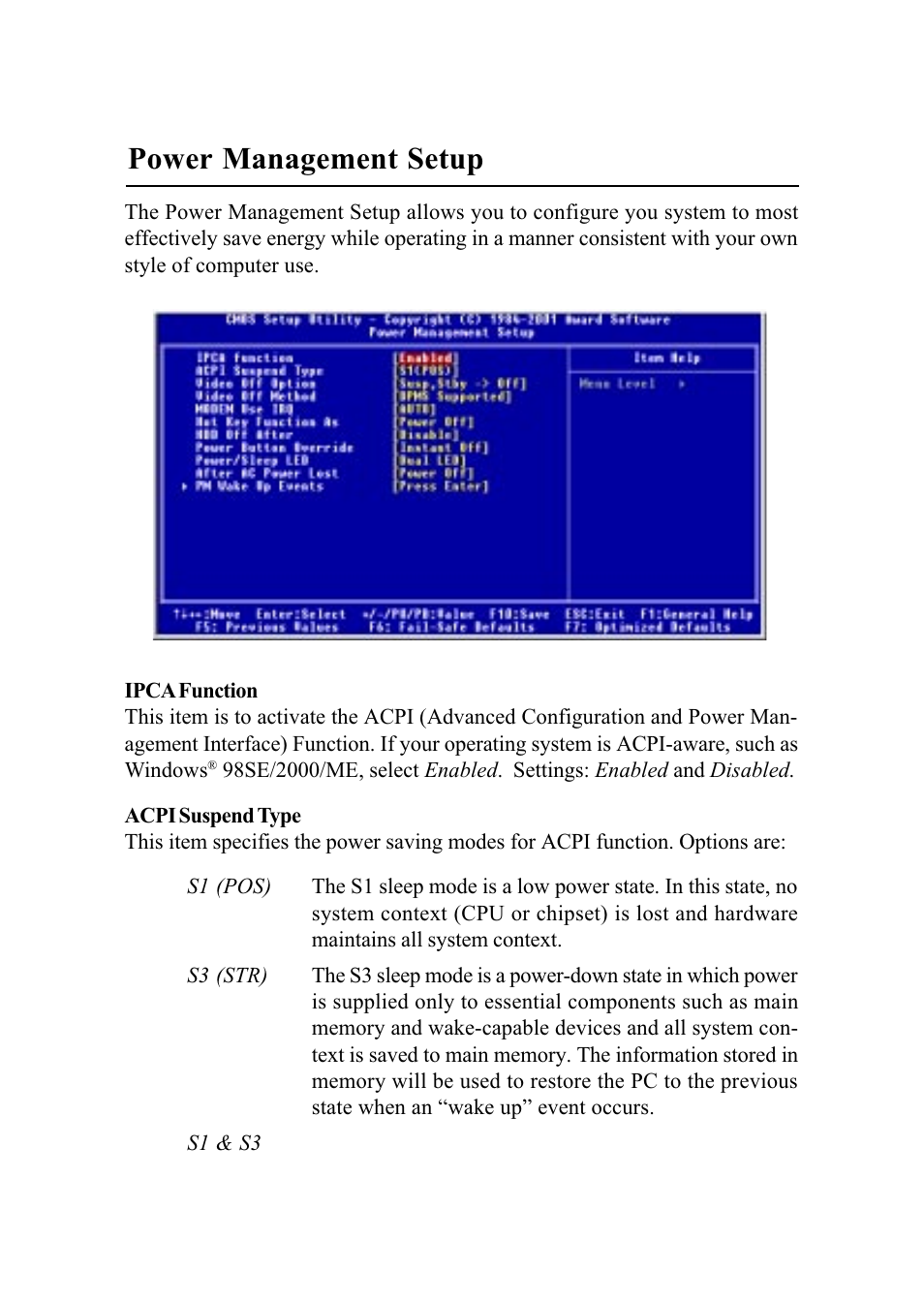 Power management setup | MSI G52-MA00542 User Manual | Page 58 / 68