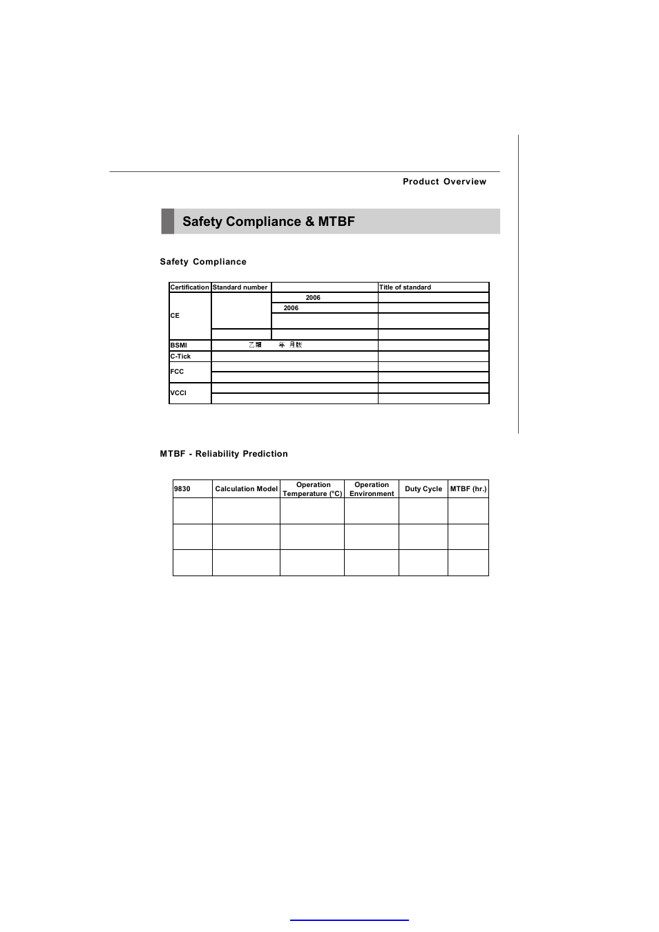 Safety compliance & mtbf | MSI IM-945GSE SERIES MS-9830 User Manual | Page 27 / 83