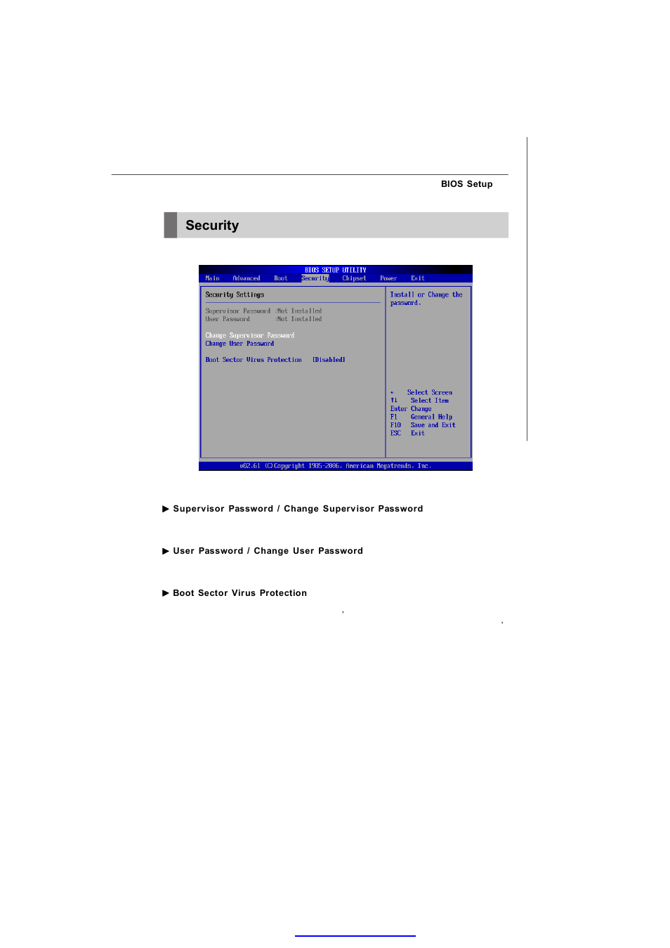 Security | MSI IM-945GSE SERIES MS-9830 User Manual | Page 67 / 83