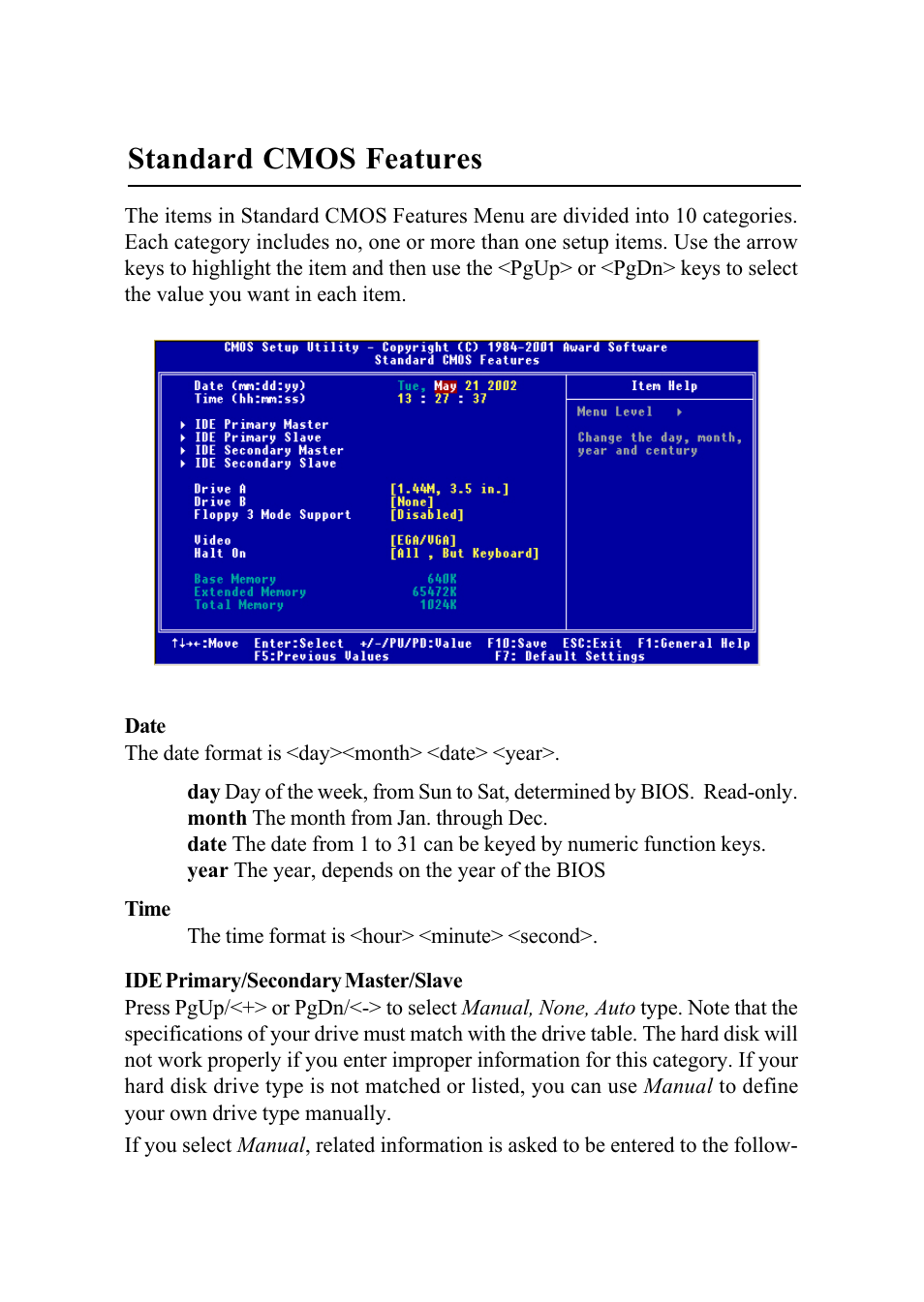 Standard cmos features | MSI G52-MA00628 User Manual | Page 48 / 85