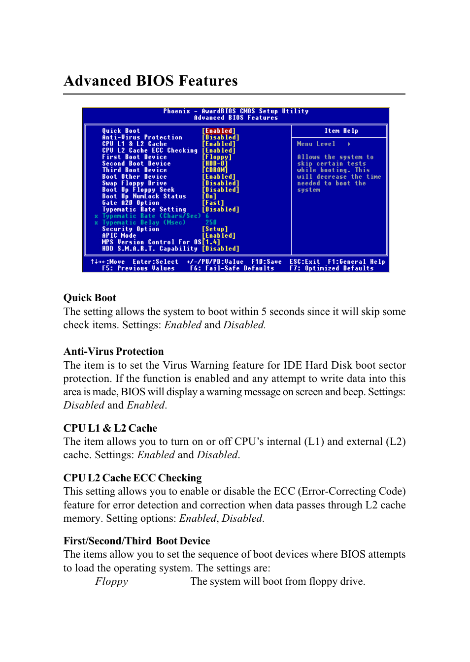 Advanced bios features | MSI G52-MA00628 User Manual | Page 50 / 85