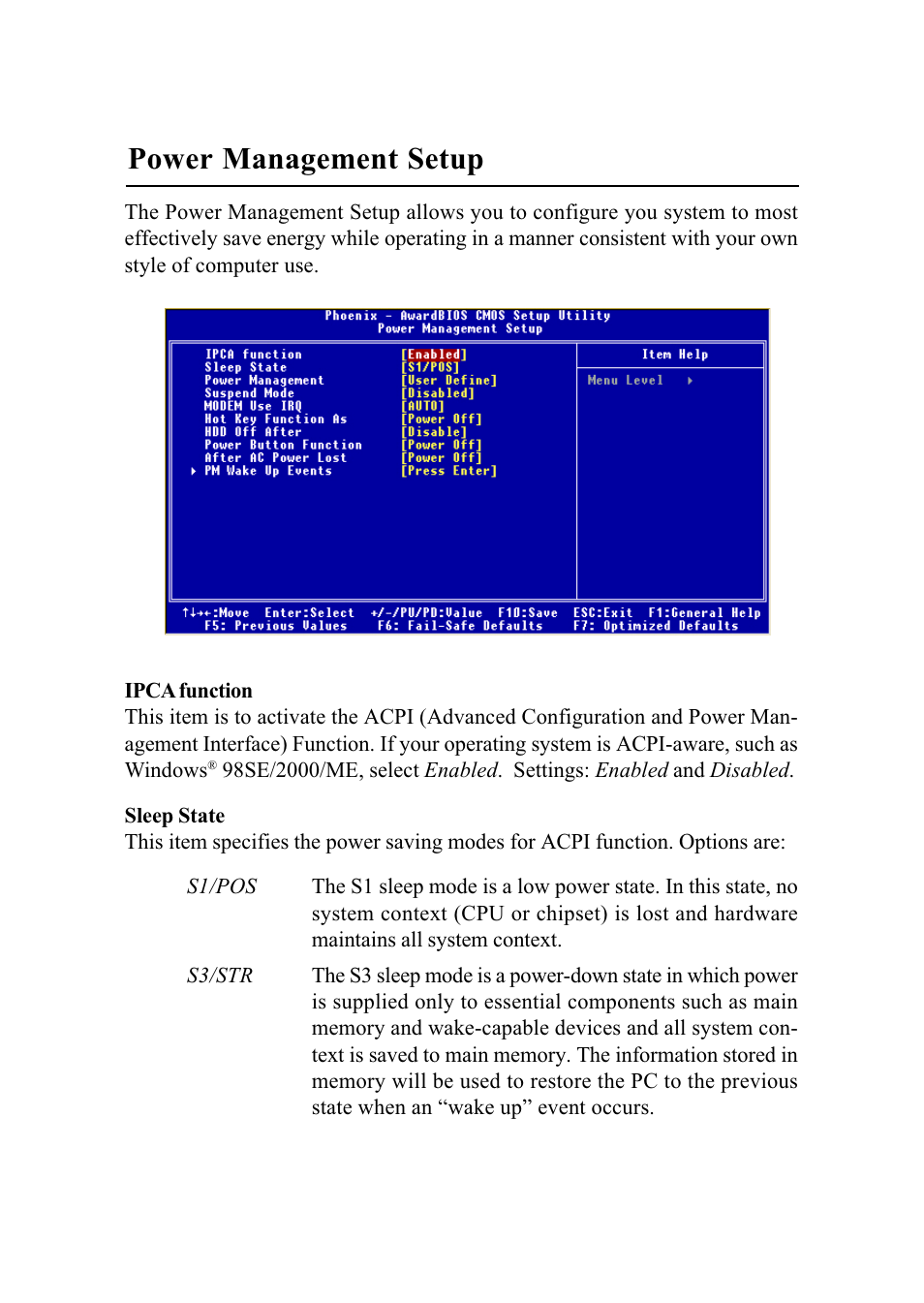 Power management setup | MSI G52-MA00628 User Manual | Page 61 / 85