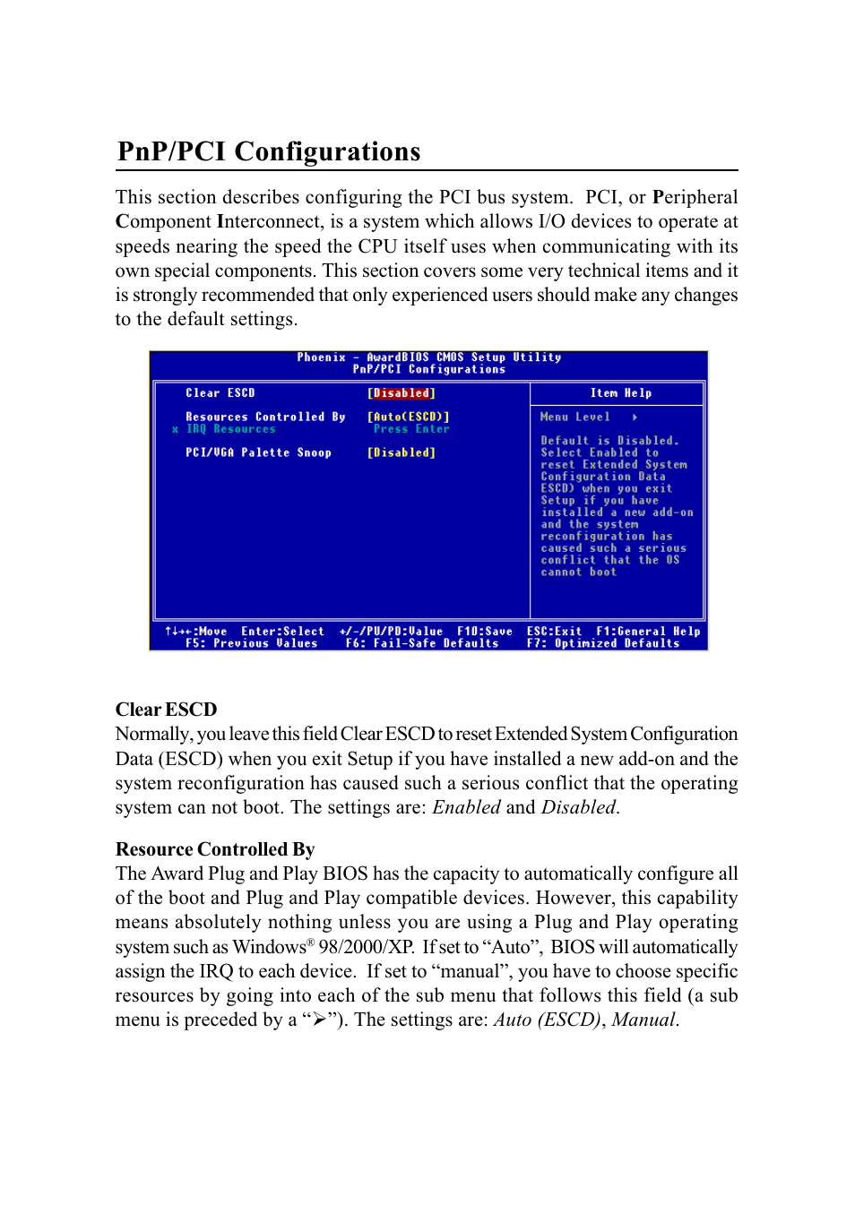 Pnp/pci configurations | MSI G52-MA00628 User Manual | Page 66 / 85