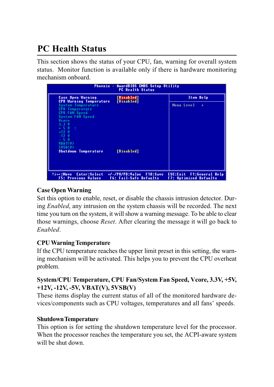 Pc health status | MSI G52-MA00628 User Manual | Page 68 / 85