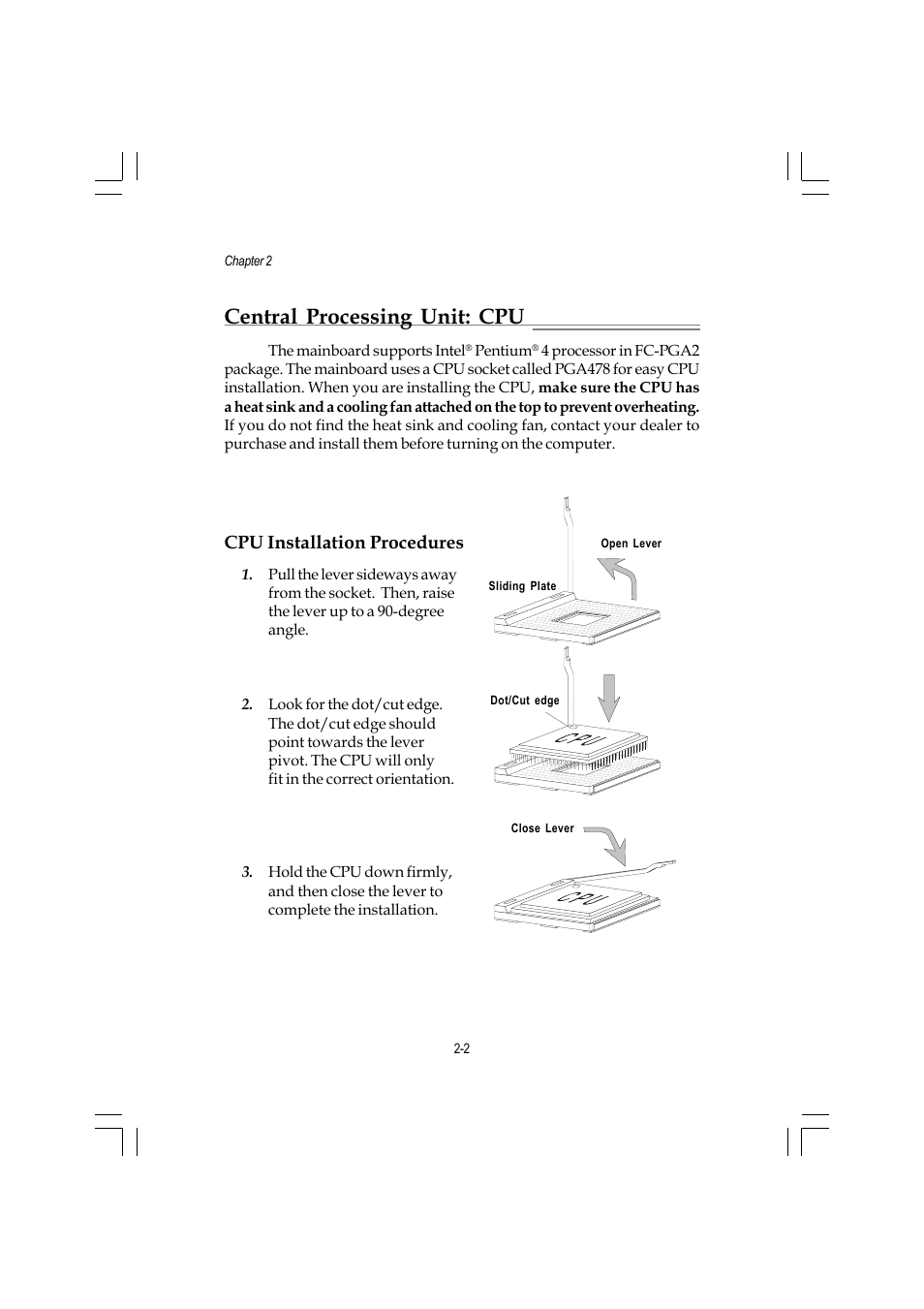 Central processing unit: cpu, Cpu installation procedures | MSI ATX Motherboard G52-MA00362 User Manual | Page 14 / 84