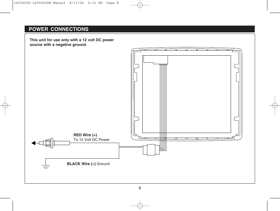 Power connections | Magnadyne LS3500CDB User Manual | Page 8 / 12