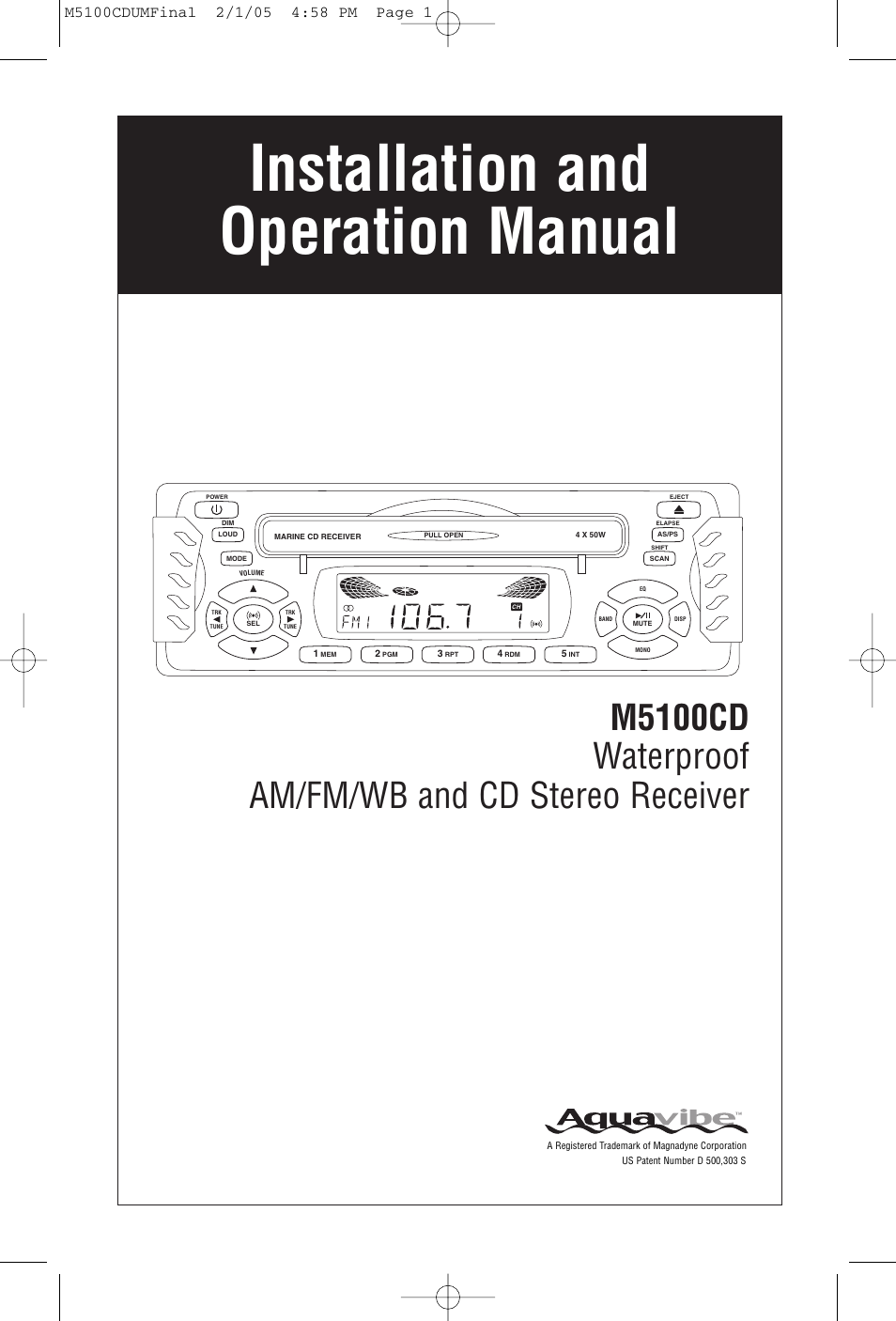 Magnadyne M5100CD User Manual | 15 pages