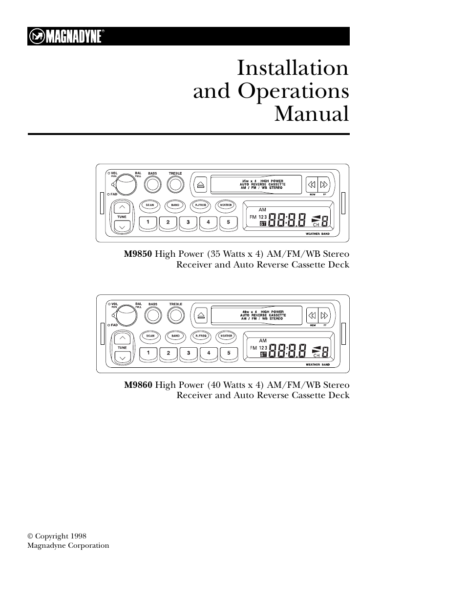 Magnadyne M9860f User Manual | 16 pages