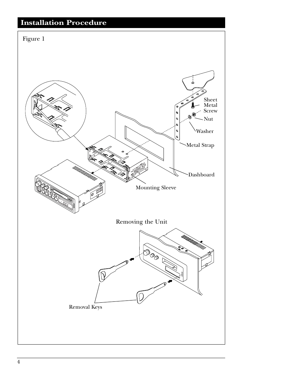 Installation procedure, Removing the unit figure 1 | Magnadyne M9860f User Manual | Page 4 / 16