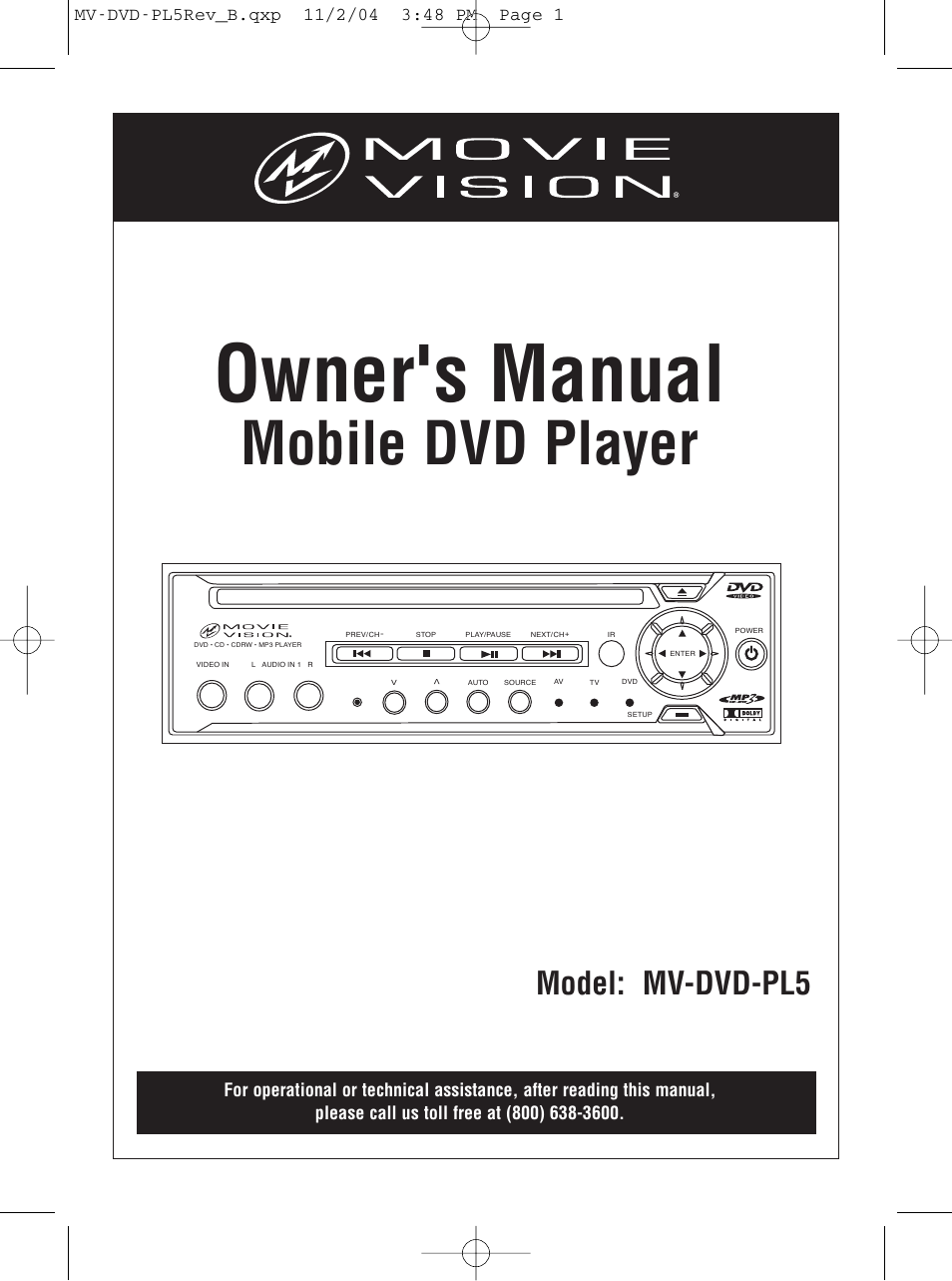 Magnadyne MV-DVD-PL5 User Manual | 24 pages