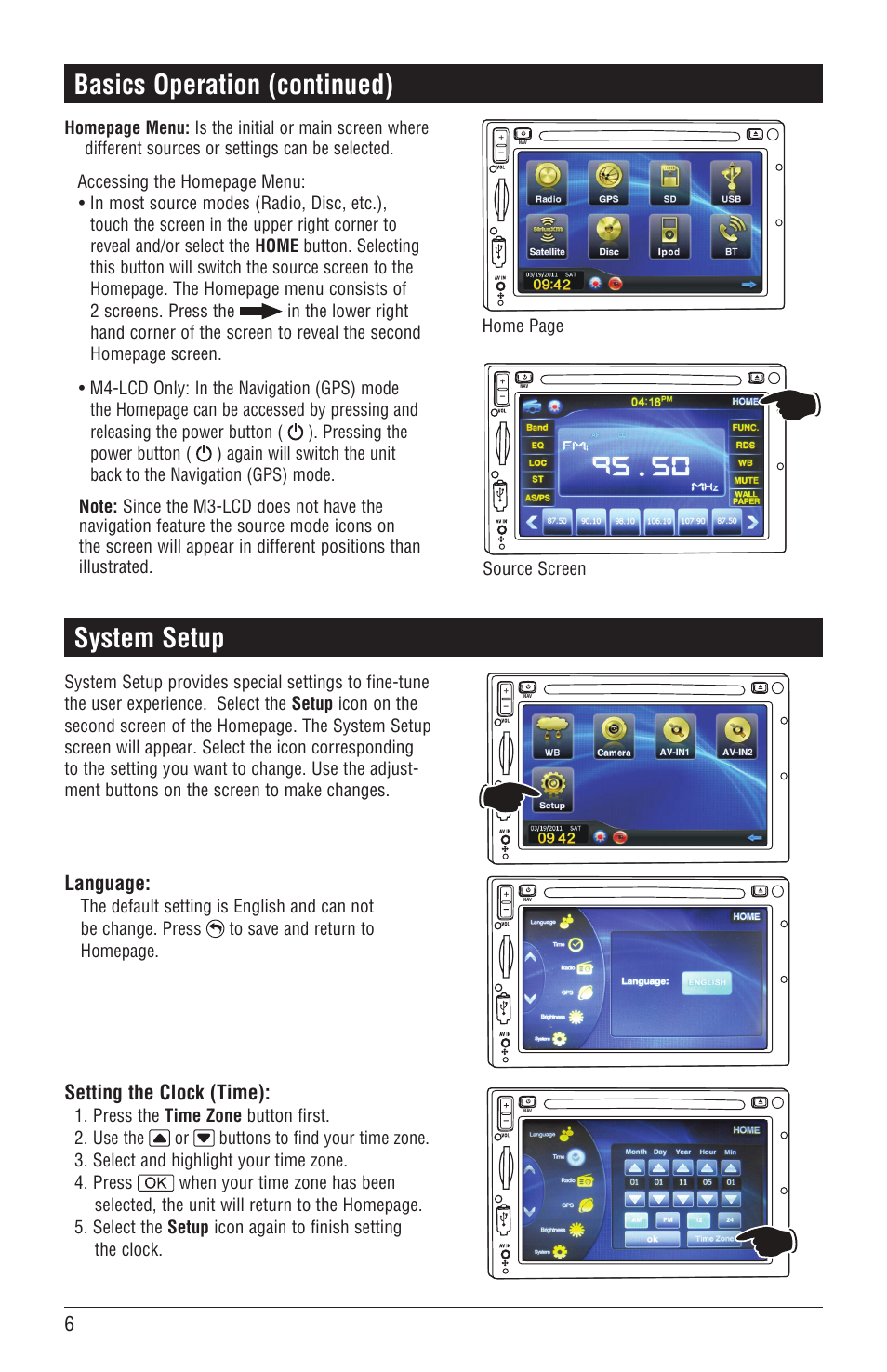 System setup, Basics operation (continued) | Magnadyne M4-LCD User Manual | Page 6 / 56