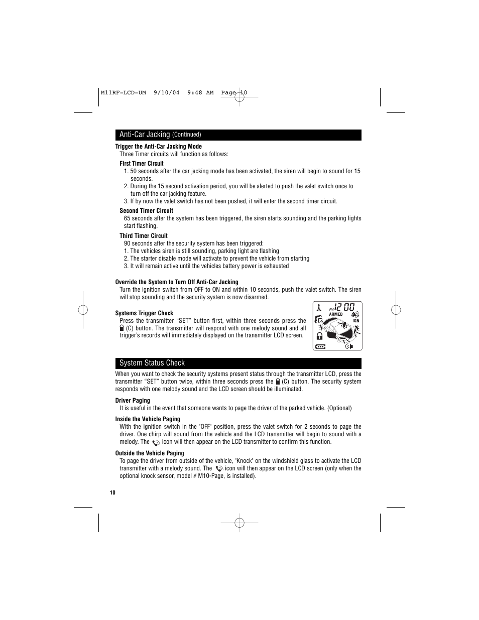 Magnadyne Marksman two-way communication LCD Transmitter M11RF-LCD User Manual | Page 10 / 20