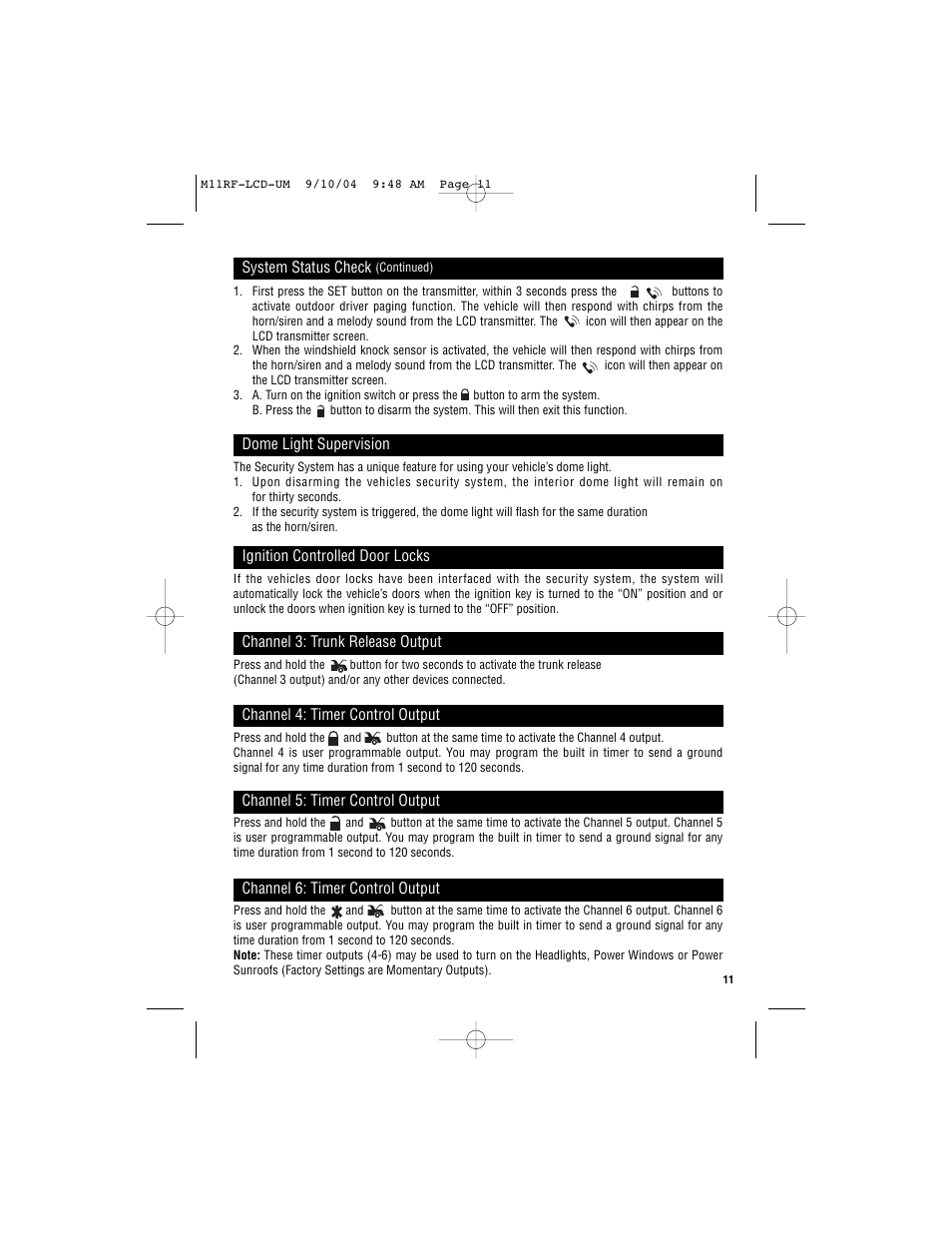 Magnadyne Marksman two-way communication LCD Transmitter M11RF-LCD User Manual | Page 11 / 20