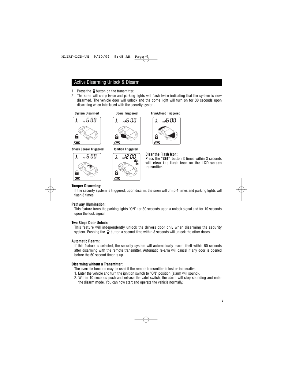 Magnadyne Marksman two-way communication LCD Transmitter M11RF-LCD User Manual | Page 7 / 20
