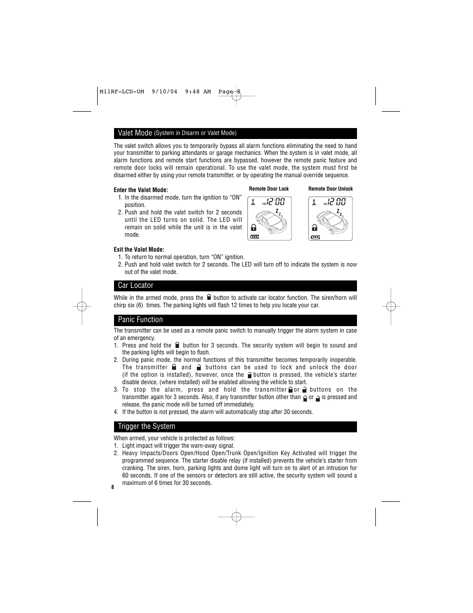 Magnadyne Marksman two-way communication LCD Transmitter M11RF-LCD User Manual | Page 8 / 20