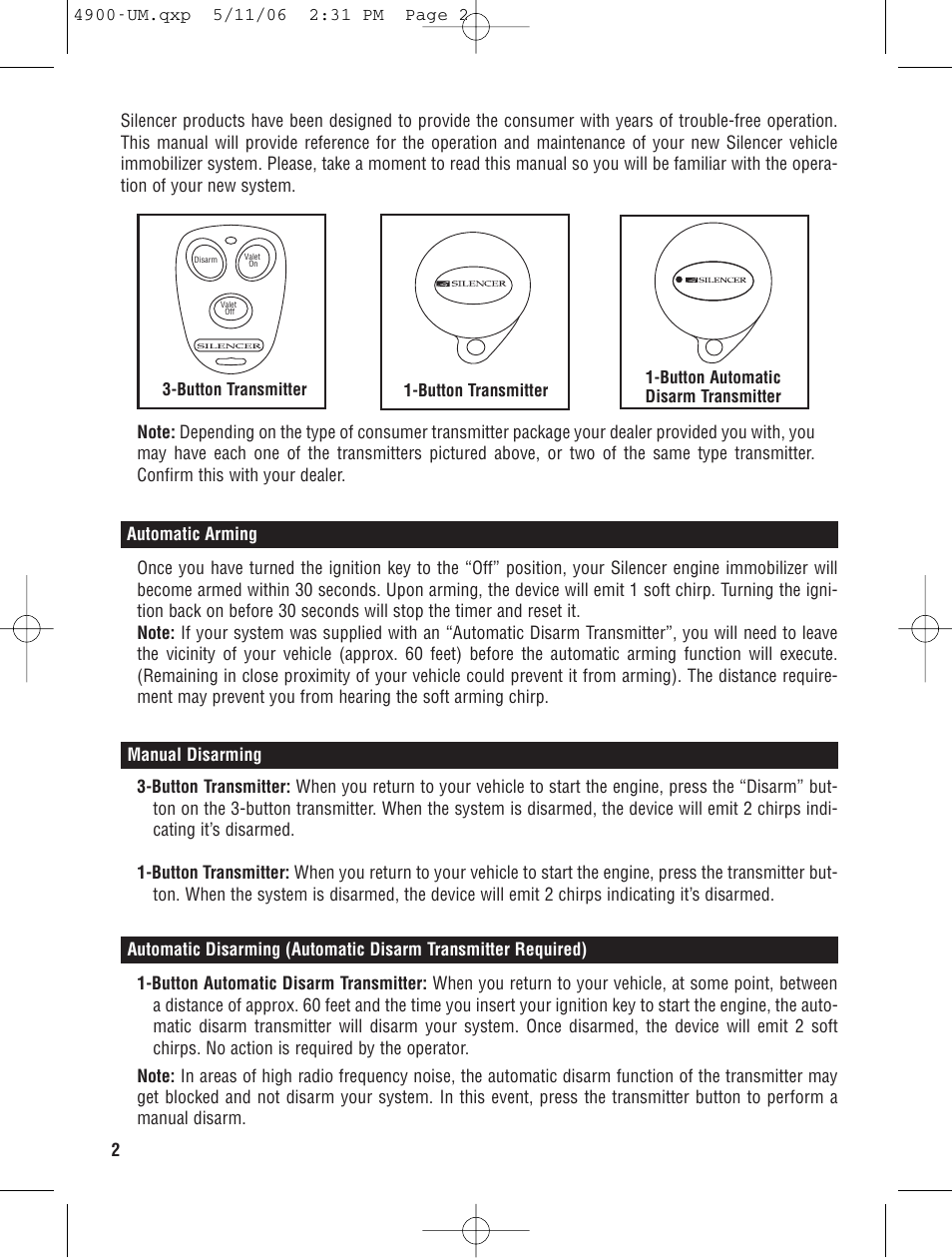 Magnadyne 4960 Series User Manual | Page 2 / 8