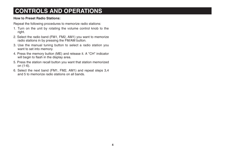 Controls and operations | Magnadyne PPC-200 User Manual | Page 4 / 8