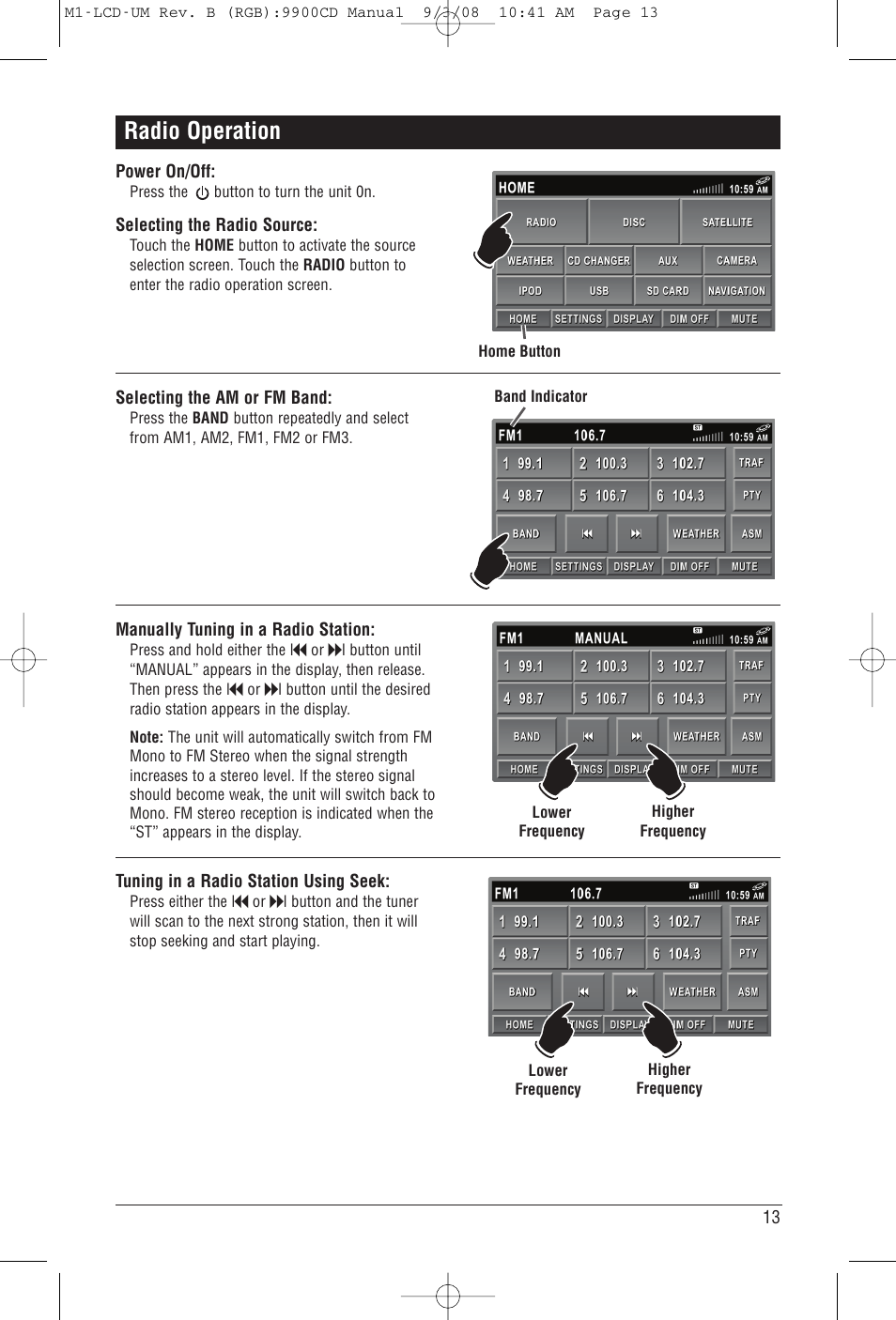 Radio operation | Magnadyne M1-LCD User Manual | Page 13 / 48