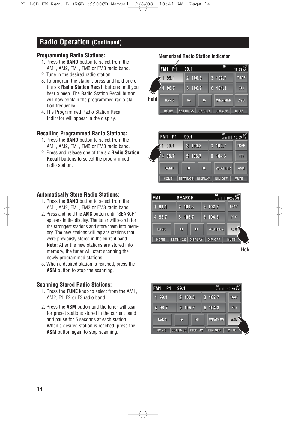 Radio operation, Continued) | Magnadyne M1-LCD User Manual | Page 14 / 48