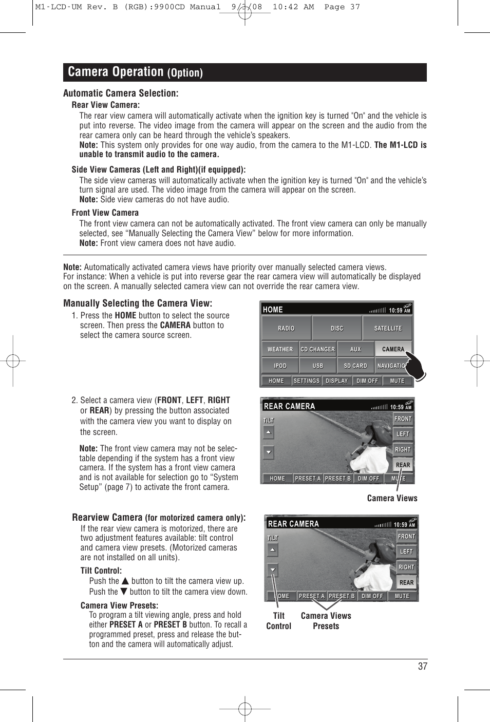 Camera operation, Option) | Magnadyne M1-LCD User Manual | Page 37 / 48