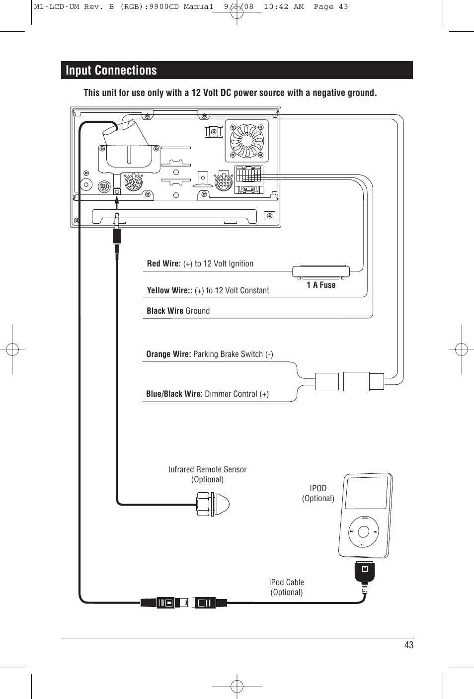 Input connections | Magnadyne M1-LCD User Manual | Page 43 / 48